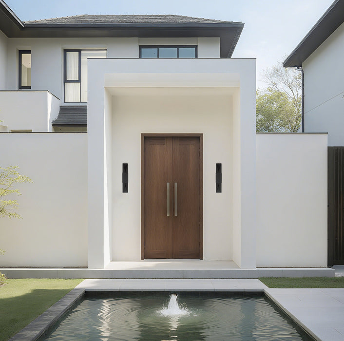 Exterior Wall Sconce Thesis 207734A Brera 30 inch 2 light Matte Black and Textured Black Exterior Wall Sconce THESIS