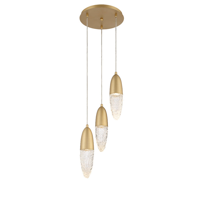 Eurofase 43858-035 Ecrou 12" Satin Gold Paint LED Chandelier