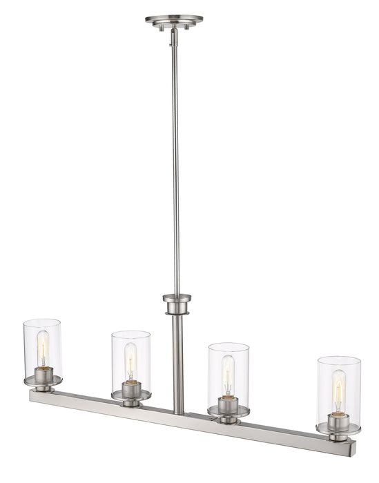 Linear Chandelier Z-Lite 462-4L-BN Brushed Nickel Savannah 4 Light Linear Chandelier Z-Lite
