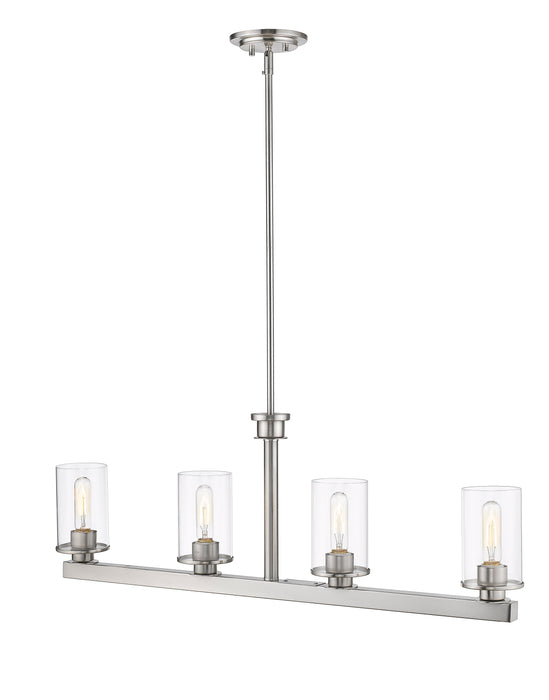 Linear Chandelier Z-Lite 462-4L-BN Brushed Nickel Savannah 4 Light Linear Chandelier Z-Lite
