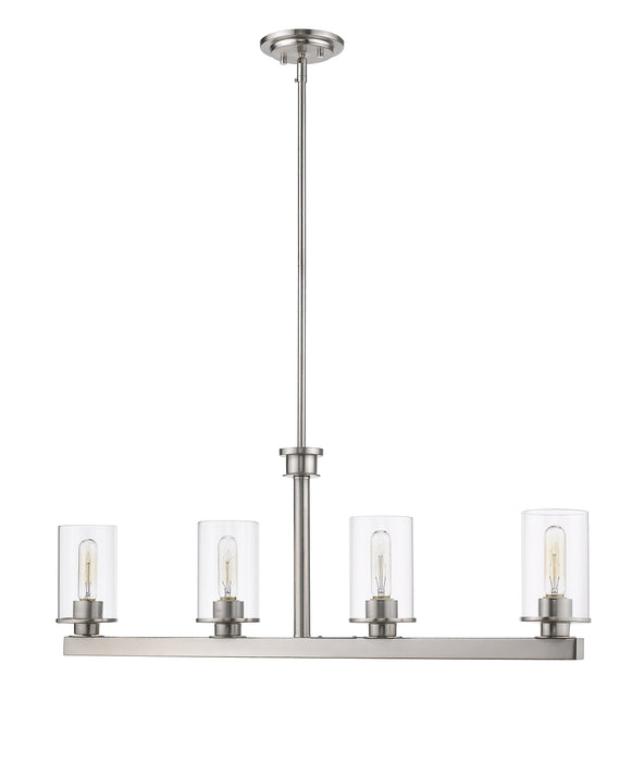 Linear Chandelier Z-Lite 462-4L-BN Brushed Nickel Savannah 4 Light Linear Chandelier Z-Lite