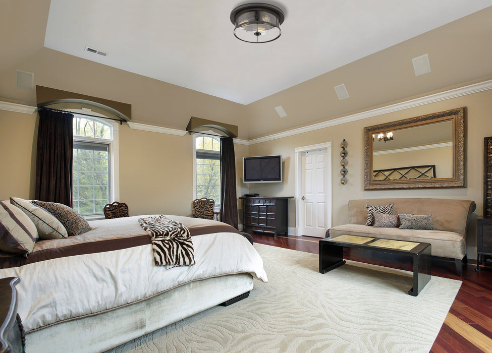 Flush Mount Z-Lite 462F16-BRZ Bronze Savannah 3 Light Flush Mount Z-Lite