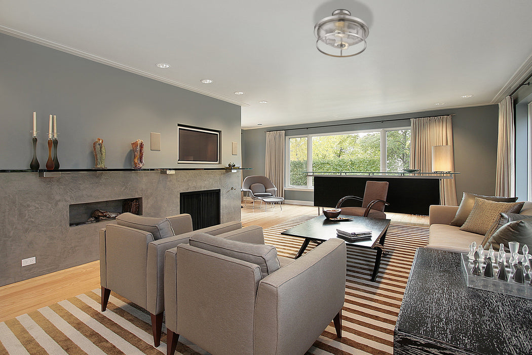 Semi Flush Mount Z-Lite 462SF14-BN Brushed Nickel Savannah 2 Light Semi Flush Mount Z-Lite