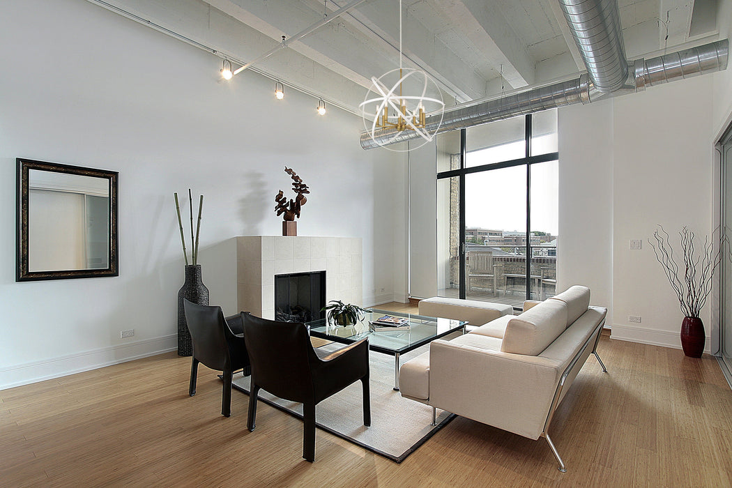 Chandelier Z-Lite 463-30HWH-OBR Hammered White + Olde Brass Cavallo 8 Light Chandelier Z-Lite