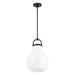 Pendant Light Thesis 207651A Mansfield 12 inch 1 light Matte Black Pendant Light with Opal Glass Shade THESIS