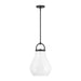 Pendant Light Thesis 207651A Mansfield 12 inch 1 light Matte Black Pendant Light with Opal Glass Shade THESIS
