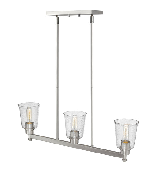 Linear Chandelier Z-Lite 464-3L-BN Brushed Nickel Bohin 3 Light Linear Chandelier Z-Lite