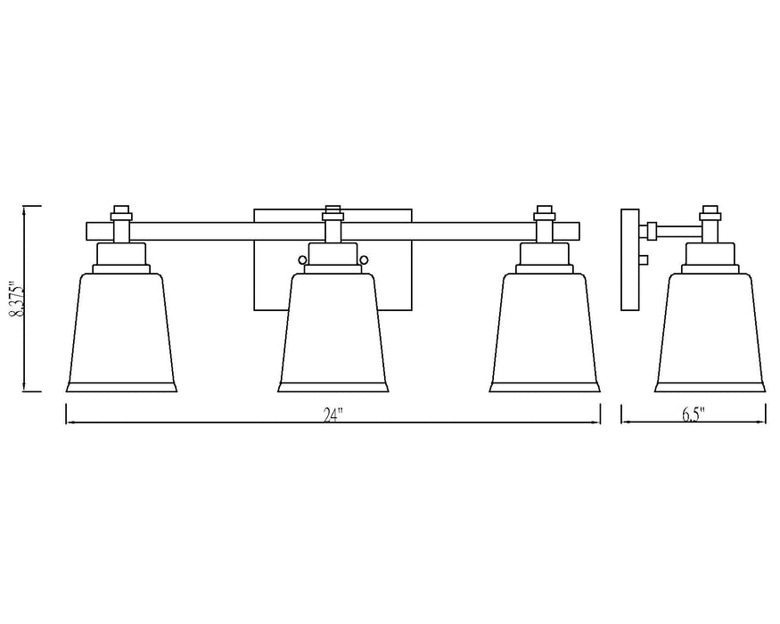 Vanity Z-Lite 464-3V-CH Chrome Bohin 3 Light Vanity Z-Lite