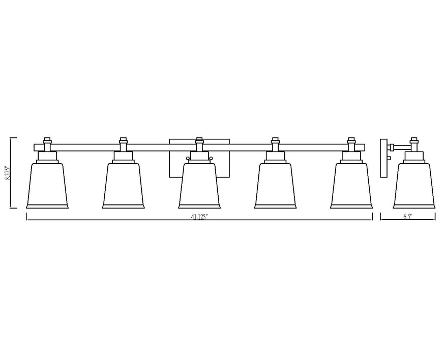 Vanity Z-Lite 464-5V-CH Chrome Bohin 5 Light Vanity Z-Lite