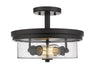 Semi Flush Mount Z-Lite 464SF-MB Matte Black Bohin 2 Light Semi Flush Mount Z-Lite