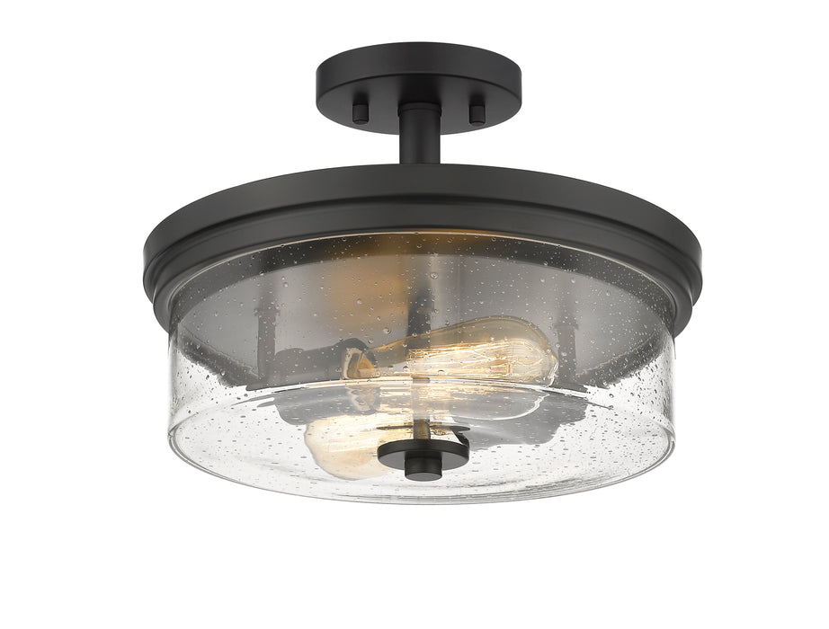 Semi Flush Mount Z-Lite 464SF-MB Matte Black Bohin 2 Light Semi Flush Mount Z-Lite