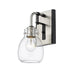 Wall Sconce Z-Lite 466-1S-MB-BN Matte Black + Brushed Nickel Kraken 1 Light Wall Sconce Z-Lite