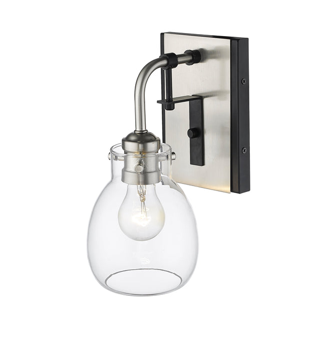 Wall Sconce Z-Lite 466-1S-MB-BN Matte Black + Brushed Nickel Kraken 1 Light Wall Sconce Z-Lite