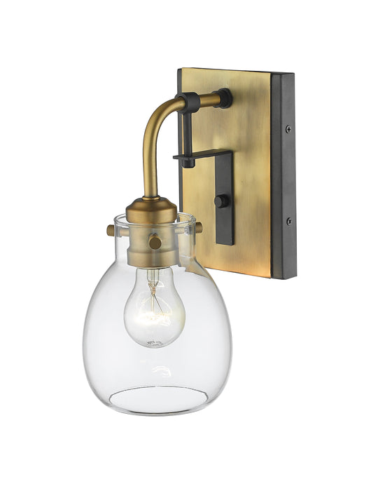 Wall Sconce Z-Lite 466-1S-MB-OBR Matte Black + Olde Brass Kraken 1 Light Wall Sconce Z-Lite