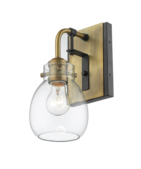 Wall Sconce Z-Lite 466-1S-MB-OBR Matte Black + Olde Brass Kraken 1 Light Wall Sconce Z-Lite