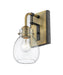 Wall Sconce Z-Lite 466-1S-MB-OBR Matte Black + Olde Brass Kraken 1 Light Wall Sconce Z-Lite