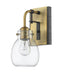 Wall Sconce Z-Lite 466-1S-MB-OBR Matte Black + Olde Brass Kraken 1 Light Wall Sconce Z-Lite