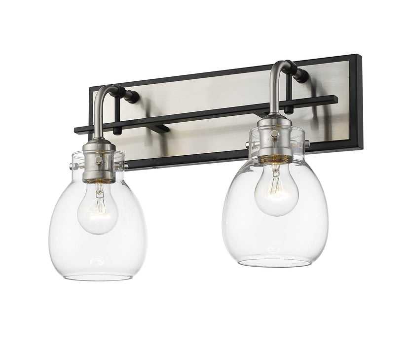 Wall Sconce Z-Lite 466-2S-MB-BN Matte Black + Brushed Nickel Kraken 2 Light Wall Sconce Z-Lite