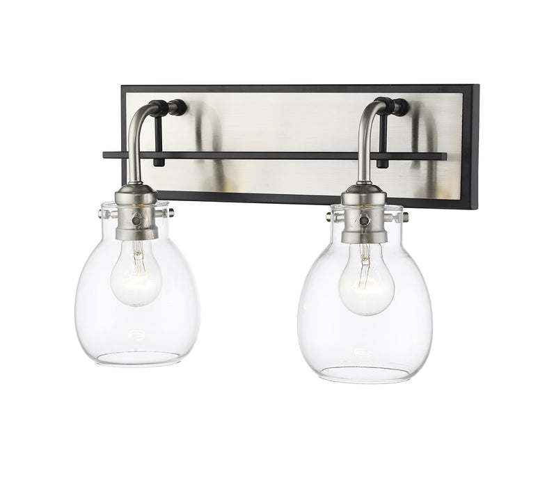 Wall Sconce Z-Lite 466-2S-MB-BN Matte Black + Brushed Nickel Kraken 2 Light Wall Sconce Z-Lite