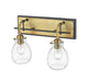 Wall Sconce Z-Lite 466-2S-MB-OBR Matte Black + Olde Brass Kraken 2 Light Wall Sconce Z-Lite