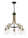 Chandelier Z-Lite 466-5MB-OBR Matte Black + Olde Brass Kraken 5 Light Chandelier Z-Lite