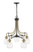 Chandelier Z-Lite 466-5MB-OBR Matte Black + Olde Brass Kraken 5 Light Chandelier Z-Lite