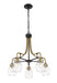 Chandelier Z-Lite 466-5MB-OBR Matte Black + Olde Brass Kraken 5 Light Chandelier Z-Lite