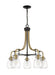 Chandelier Z-Lite 466-5MB-OBR Matte Black + Olde Brass Kraken 5 Light Chandelier Z-Lite