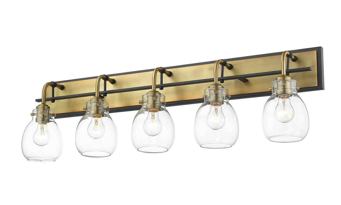 Vanity Z-Lite 466-5V-MB-OBR Matte Black + Olde Brass Kraken 5 Light Vanity Z-Lite