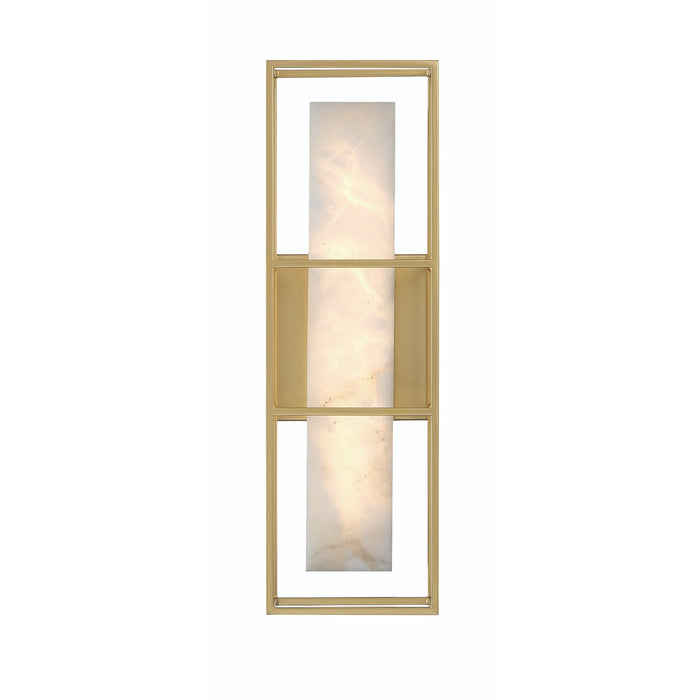 Wall Sconce Eurofase 46837-028 Blakley 16 Inch Alabaster and Gold Outdoor Wall Sconce Eurofase