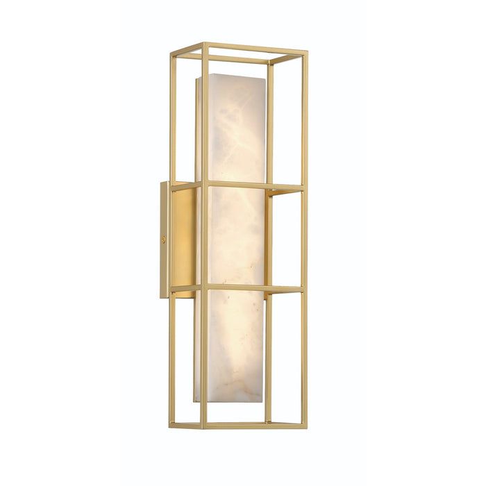 Wall Sconce Eurofase 46837-028 Blakley 16 Inch Alabaster and Gold Outdoor Wall Sconce Eurofase