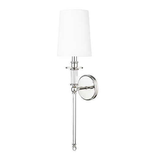 Wall Sconce Millennium Lighting 46981-PN 1-Light Wall Sconce with White Shade Polished Nickel Millennium Lighting