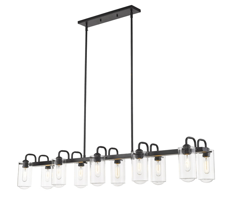 Linear Chandelier Z-Lite 471-10L-MB Matte Black Delaney 10 Light Linear Chandelier Z-Lite