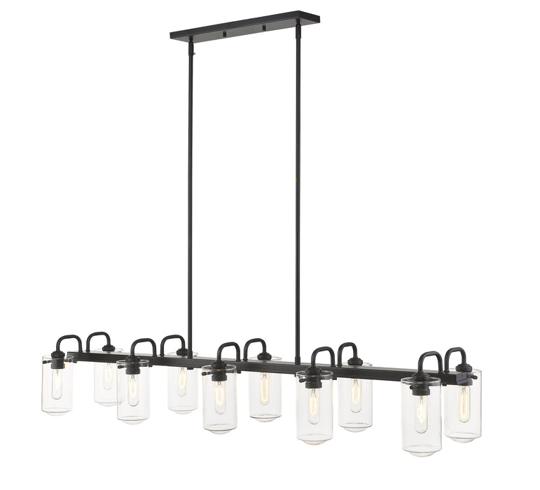Linear Chandelier Z-Lite 471-10L-MB Matte Black Delaney 10 Light Linear Chandelier Z-Lite