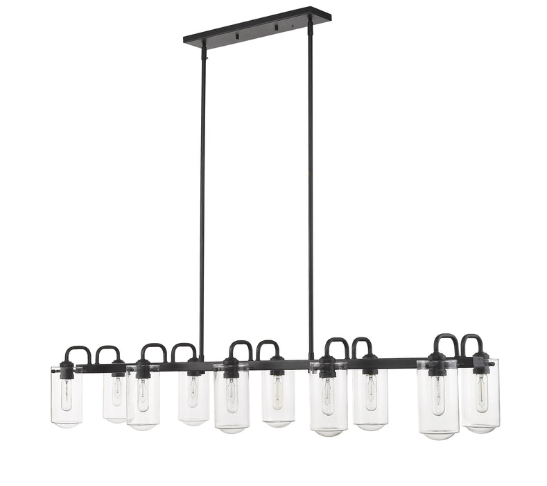 Linear Chandelier Z-Lite 471-10L-MB Matte Black Delaney 10 Light Linear Chandelier Z-Lite
