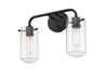 Vanity Z-Lite 471-2V-MB Matte Black Delaney 2 Light Vanity Z-Lite