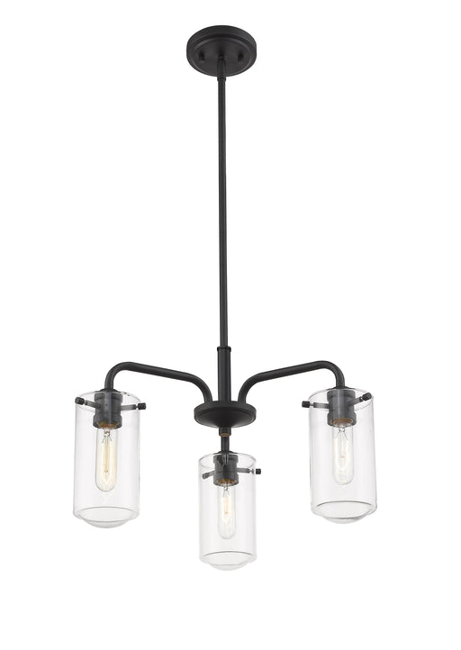 Chandelier Z-Lite 471-3MB Matte Black Delaney 3 Light Chandelier Z-Lite