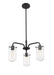 Chandelier Z-Lite 471-3MB Matte Black Delaney 3 Light Chandelier Z-Lite