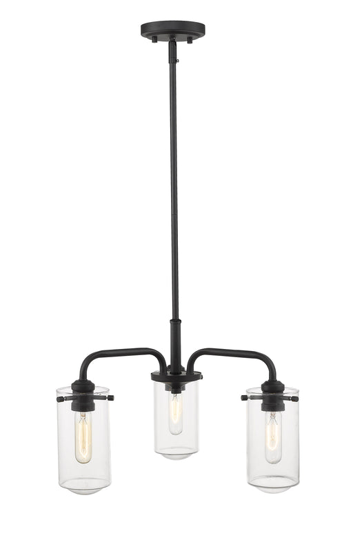 Chandelier Z-Lite 471-3MB Matte Black Delaney 3 Light Chandelier Z-Lite