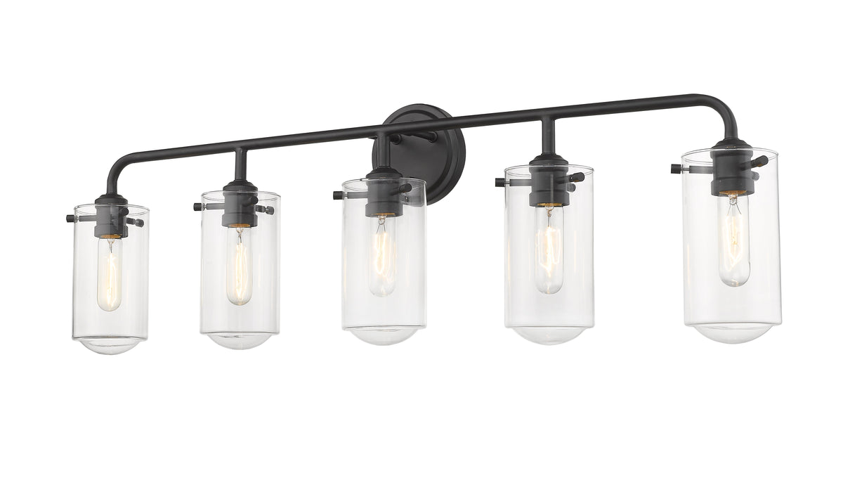 Vanity Z-Lite 471-5V-MB Matte Black Delaney 5 Light Vanity Z-Lite