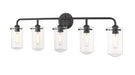 Vanity Z-Lite 471-5V-MB Matte Black Delaney 5 Light Vanity Z-Lite