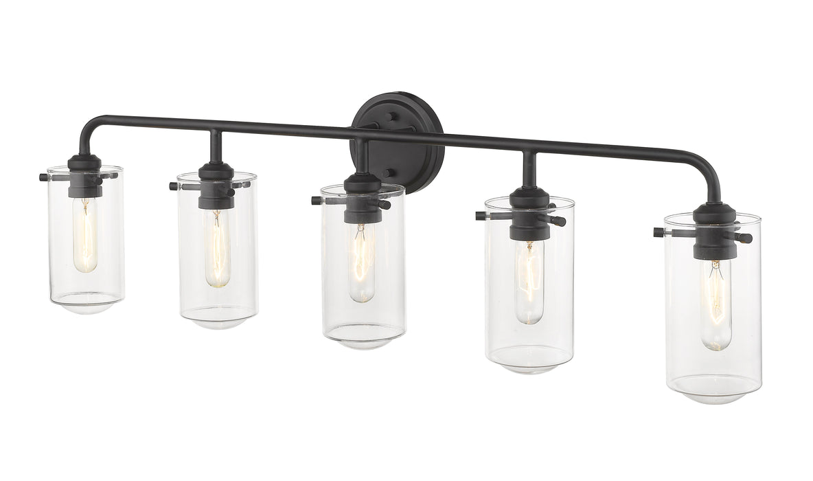 Vanity Z-Lite 471-5V-MB Matte Black Delaney 5 Light Vanity Z-Lite