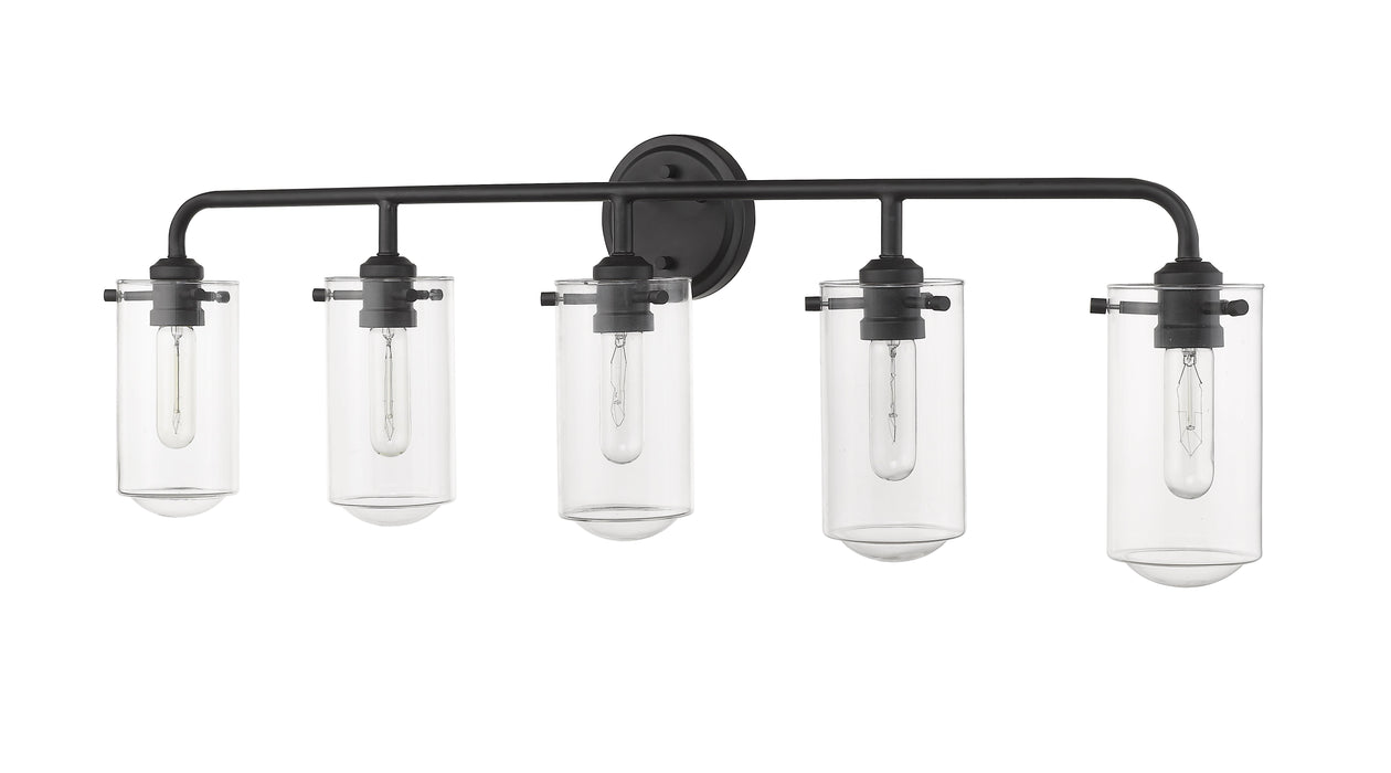 Vanity Z-Lite 471-5V-MB Matte Black Delaney 5 Light Vanity Z-Lite