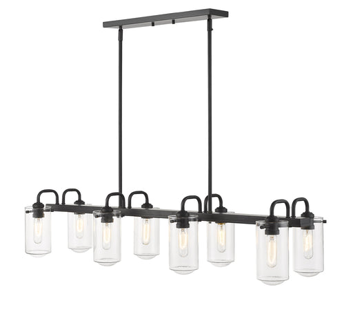 Linear Chandelier Z-Lite 471-8L-MB Matte Black Delaney 8 Light Linear Chandelier Z-Lite