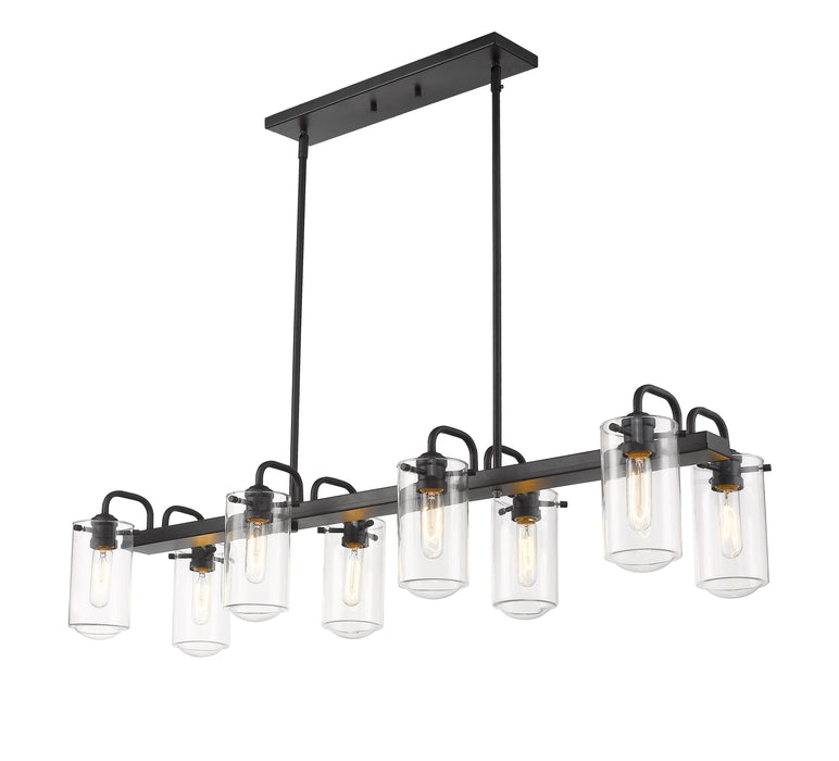 Linear Chandelier Z-Lite 471-8L-MB Matte Black Delaney 8 Light Linear Chandelier Z-Lite