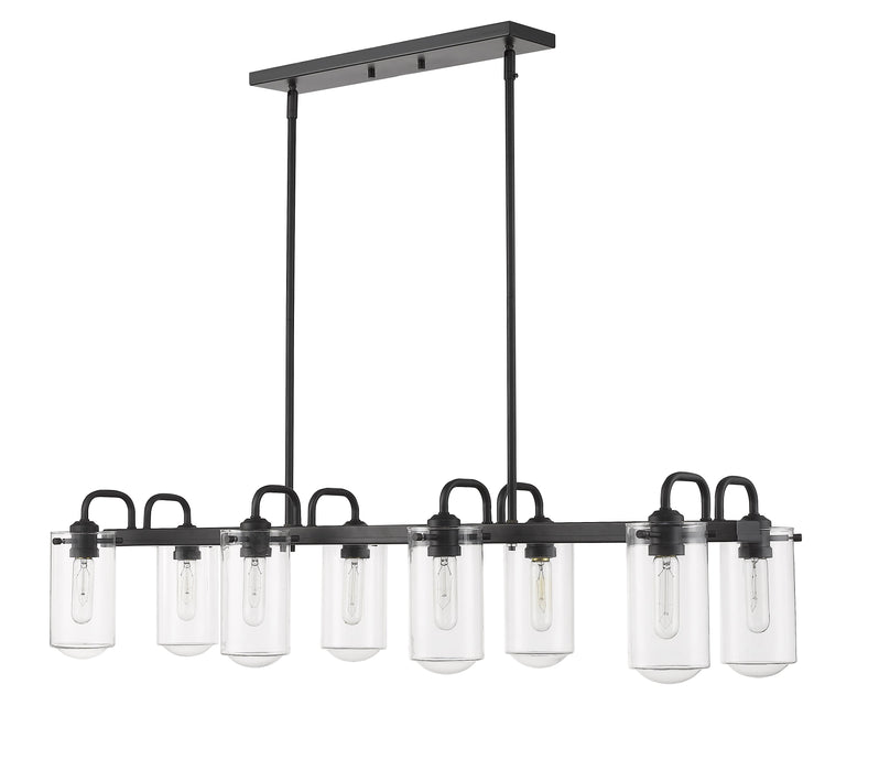Linear Chandelier Z-Lite 471-8L-MB Matte Black Delaney 8 Light Linear Chandelier Z-Lite