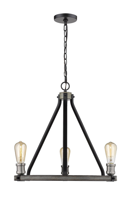 Chandelier Z-Lite 472-3ABB Ashen Barnboard Kirkland 3 Light Chandelier Z-Lite