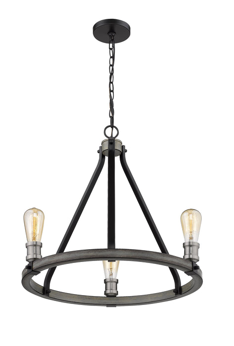 Chandelier Z-Lite 472-3ABB Ashen Barnboard Kirkland 3 Light Chandelier Z-Lite