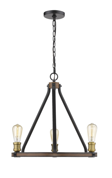 Chandelier Z-Lite 472-3RM Rustic Mahogany Kirkland 3 Light Chandelier Z-Lite