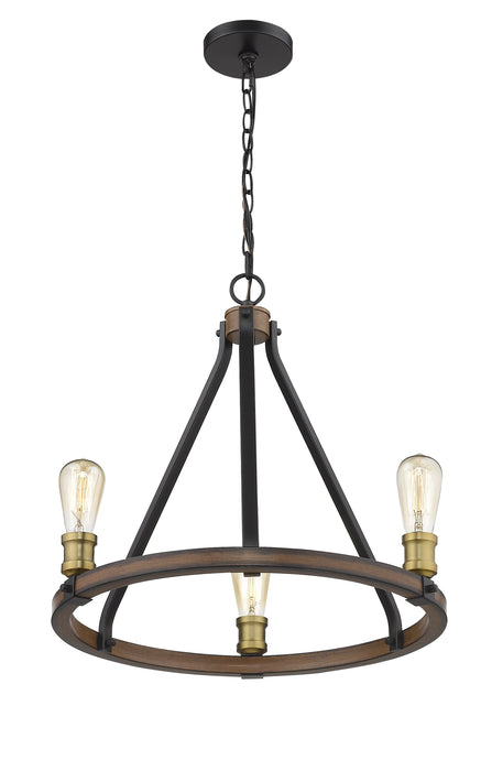 Chandelier Z-Lite 472-3RM Rustic Mahogany Kirkland 3 Light Chandelier Z-Lite